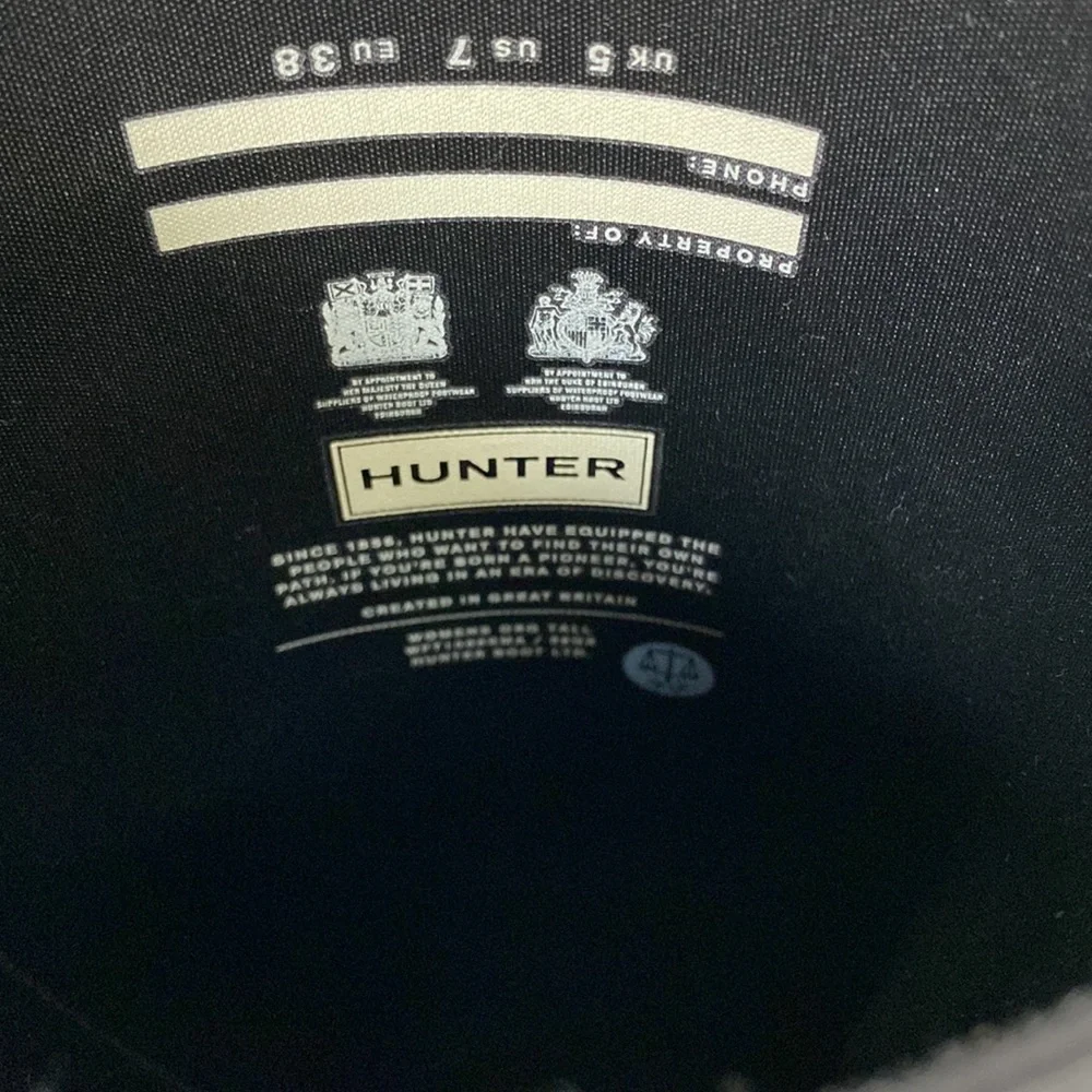 Women’s Original Tall Black Hunter Boots regular calf size - Picture 6 of 7